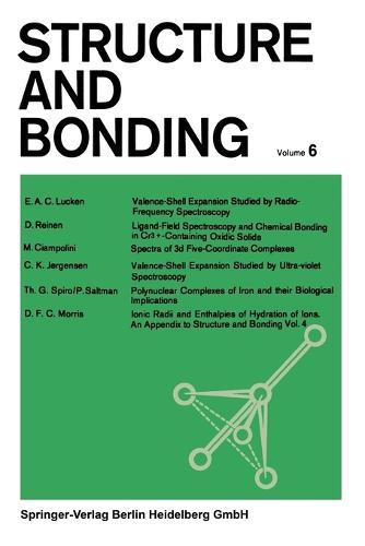 Structure and Bonding - Structure and Bonding 6 (Paperback)