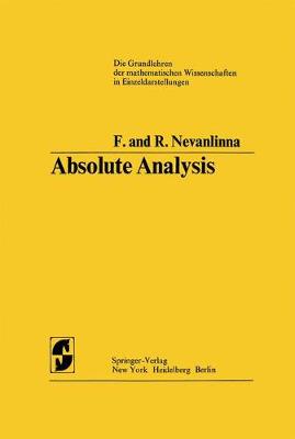 Absolute Analysis - Grundlehren der mathematischen Wissenschaften 102 (Hardback)