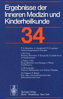 Ergebnisse Der Inneren Medizin Und Kinderheilkunde: 34 Band - Ergebnisse der Inneren Medizin und Kinderheilkunde. Neue Folge / Advances in Internal Medicine and Pediatrics 34 (Hardback)