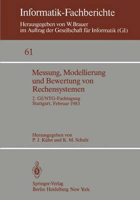 Messung, Modellierung Und Bewertung Von Rechensystemen - Informatik-Fachberichte / Subreihe Kunstliche Intelligenz 61 (Paperback)