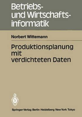 Produktionsplanung Mit Verdichteten Daten - Betriebs- und Wirtschaftsinformatik 14 (Paperback)