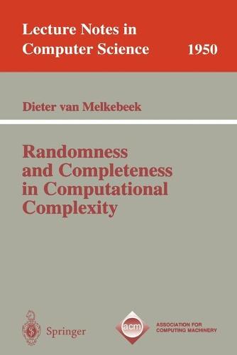 Randomness and Completeness in Computational Complexity - Lecture Notes in Computer Science 1950 (Paperback)