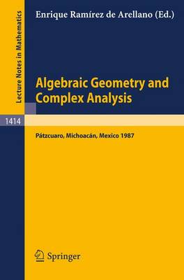 Algebraic Geometry and Complex Analysis: Proceedings of the Workshop held in Patzcuaro, Michoacan, Mexico, Aug. 10-14, 1987 - Lecture Notes in Mathematics 1414 (Paperback)
