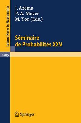 Seminaire De Probabilites Xxv (Paperback)