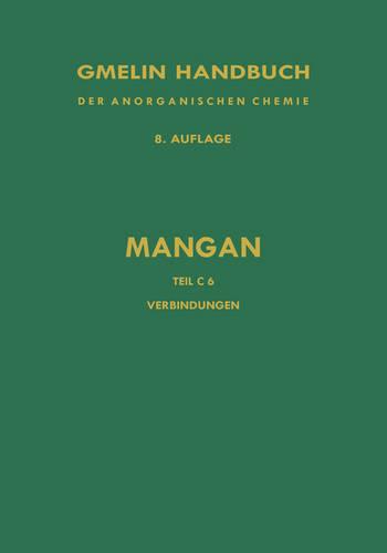 Verbindungen Des Mangans Mit Schwefel, Selen Und Tellur (Hardback)