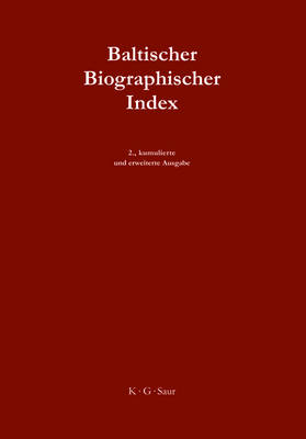 Baltischer Biographischer Index (Hardback)