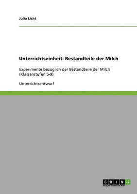 Unterrichtseinheit: Bestandteile Der Milch (Paperback)