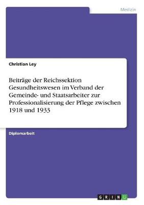 Beitrage Der Reichssektion Gesundheitswesen Im Verband Der Gemeinde- Und Staatsarbeiter Zur Professionalisierung Der Pflege Zwischen 1918 Und 1933 (Paperback)