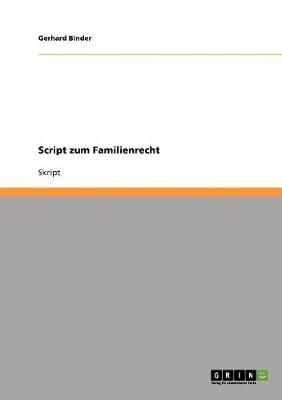 Script Zum Familienrecht (Paperback)