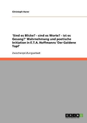 'Sind Es Blicke? - Sind Es Worte? - Ist Es Gesang?' Wahrnehmung Und Poetische Initiation in E.T.A. Hoffmanns 'Der Goldene Topf' (Paperback)