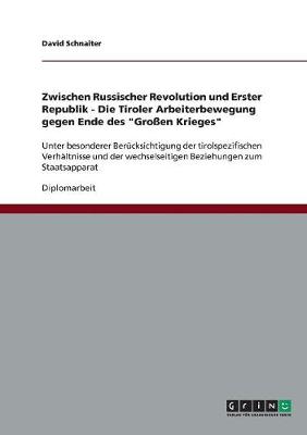 Zwischen Russischer Revolution Und Erster Republik - Die Tiroler Arbeiterbewegung Gegen Ende Des Gro en Krieges (Paperback)