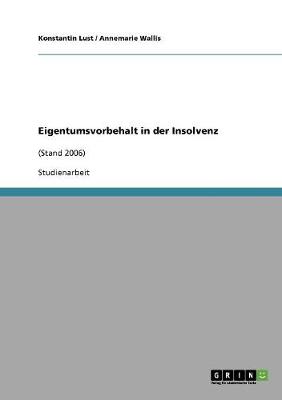 Eigentumsvorbehalt in Der Insolvenz (Paperback)