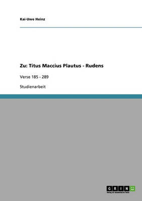 Zu: Titus Maccius Plautus - Rudens (Paperback)