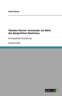 Theodor Storms 'Immensee' ALS Werk Des Burgerlichen Realismus (Paperback)