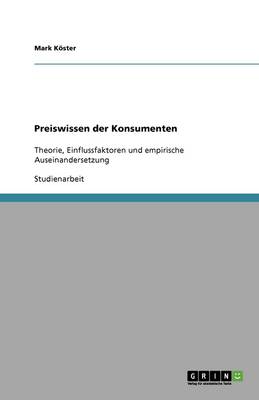 Preiswissen Der Konsumenten (Paperback)