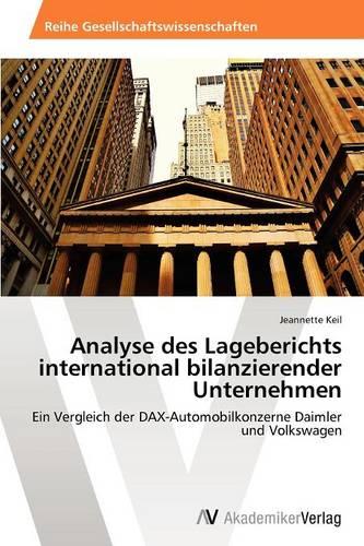 Analyse Des Lageberichts International Bilanzierender Unternehmen (Paperback)