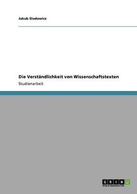 Die Verstandlichkeit Von Wissenschaftstexten (Paperback)
