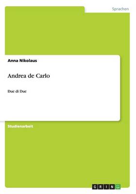 Andrea de Carlo (Paperback)