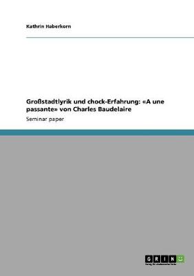 Grostadtlyrik Und Chock-Erfahrung: A Une Passante Von Charles Baudelaire (Paperback)