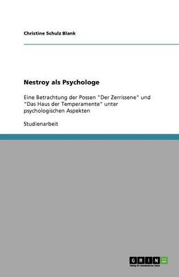 Nestroy ALS Psychologe (Paperback)