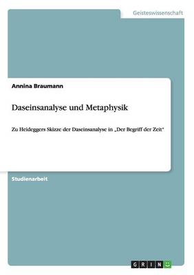 Daseinsanalyse Und Metaphysik (Paperback)