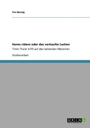 Homo Ridens Oder Das Verkaufte Lachen (Paperback)