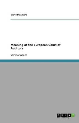 Meaning of the European Court of Auditors (Paperback)