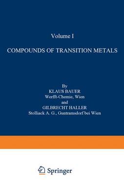 Compounds of Transition Metals - Organometallic Compounds Supplements 1-3 / 1 (Paperback)