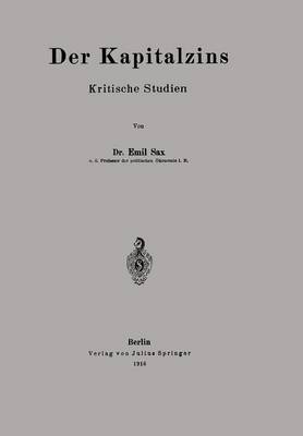Der Kapitalzins: Kritische Studien (Paperback)
