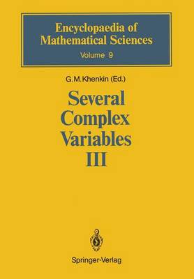 Several Complex Variables III: Geometric Function Theory - Encyclopaedia of Mathematical Sciences 9 (Paperback)