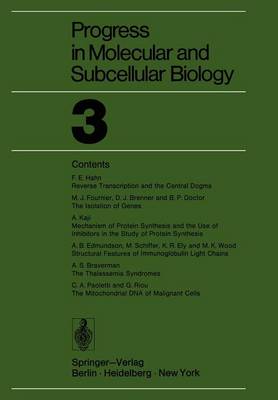 Progress in Molecular and Subcellular Biology 3 - Progress in Molecular and Subcellular Biology 3 (Paperback)