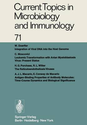 Current Topics in Microbiology and Immunology / Ergebnisse der Mikrobiologie und Immunitatsforschung - Current Topics in Microbiology and Immunology 72 (Paperback)