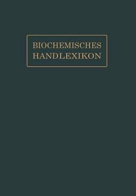 Biochemisches Handlexikon: IX. Band (2. Erg�nzungsband) (Paperback)