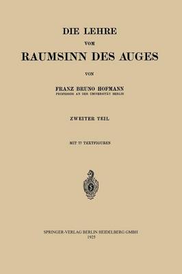 Die Lehre Vom Raumsinn Des Auges (Paperback)