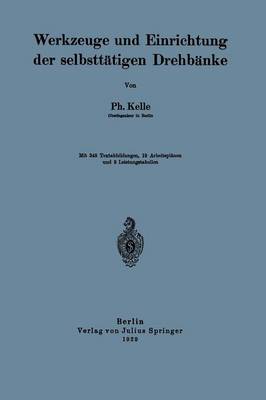 Werkzeuge Und Einrichtung Der Selbstt tigen Drehb nke (Paperback)