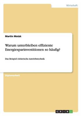 Warum Unterbleiben Effiziente Energiesparinvestitionen So Hufig? (Paperback)