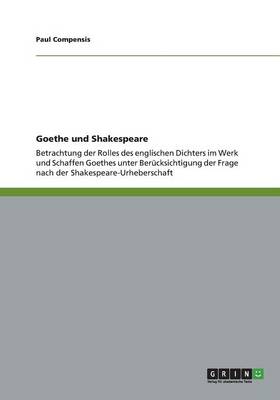 Goethe Und Shakespeare (Paperback)