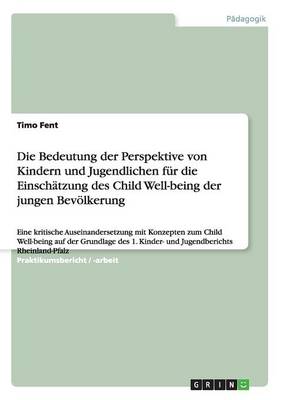 Die Bedeutung Der Perspektive Von Kindern Und Jugendlichen F r Die Einsch tzung Des Child Well-Being Der Jungen Bev lkerung (Paperback)