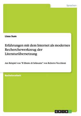 Erfahrungen Mit Dem Internet ALS Modernes Recherchewerkzeug Der Literatur bersetzung (Paperback)