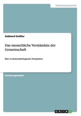 Das Menschliche Verst�ndnis Der Gemeinschaft (Paperback)