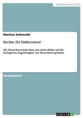 Rechte Fur Embryonen? (Paperback)
