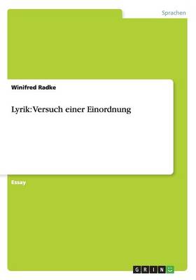 Lyrik: Versuch Einer Einordnung (Paperback)