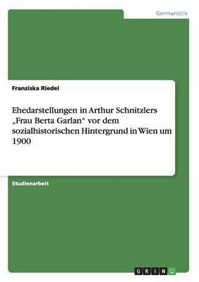 Ehedarstellungen in Arthur Schnitzlers "Frau Berta Garlan" VOR Dem Sozialhistorischen Hintergrund in Wien Um 1900 (Paperback)