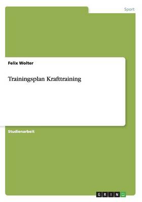 Trainingsplan Krafttraining (Paperback)