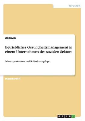 Betriebliches Gesundheitsmanagement in Einem Unternehmen Des Sozialen Sektors (Paperback)