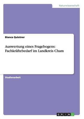 Auswertung Eines Fragebogens: Fachkraftebedarf Im Landkreis Cham (Paperback)