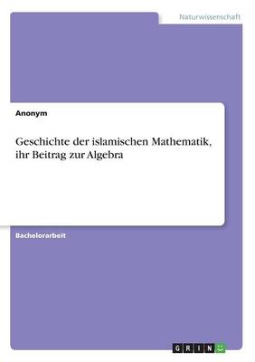 Geschichte Der Islamischen Mathematik, Ihr Beitrag Zur Algebra (Paperback)