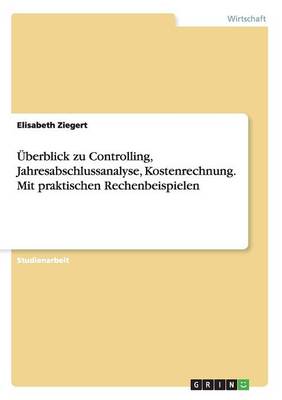 UEberblick Zu Controlling, Jahresabschlussanalyse, Kostenrechnung. Mit Praktischen Rechenbeispielen (Paperback)