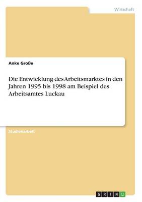 Die Entwicklung Des Arbeitsmarktes in Den Jahren 1995 Bis 1998 Am Beispiel Des Arbeitsamtes Luckau (Paperback)