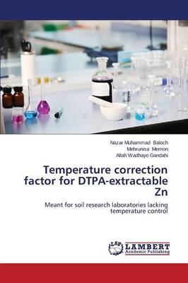 Temperature Correction Factor for Dtpa-Extractable Zn (Paperback)